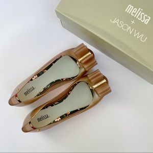 Melissa+Jason Wu Nude Pink Jelly Bow Flat